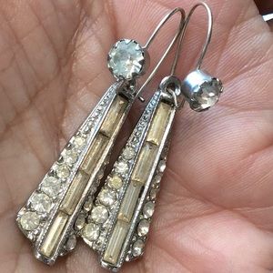 Vintage Baguette Rhinestone Chandelier Earrings. Very pretty,unique